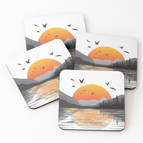 Item preview, Suneset in mountain view designed and sold by vectorillus.