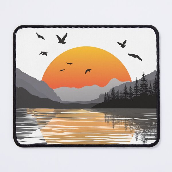 Item preview, Suneset in mountain view designed and sold by vectorillus.