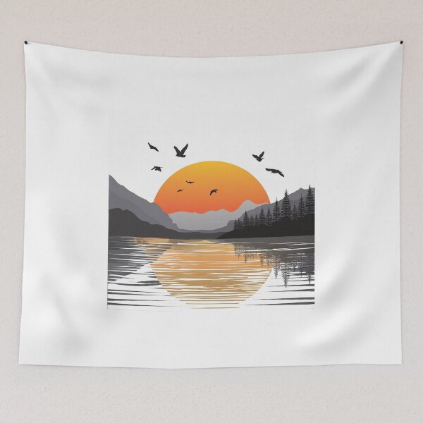Item preview, Suneset in mountain view designed and sold by vectorillus.