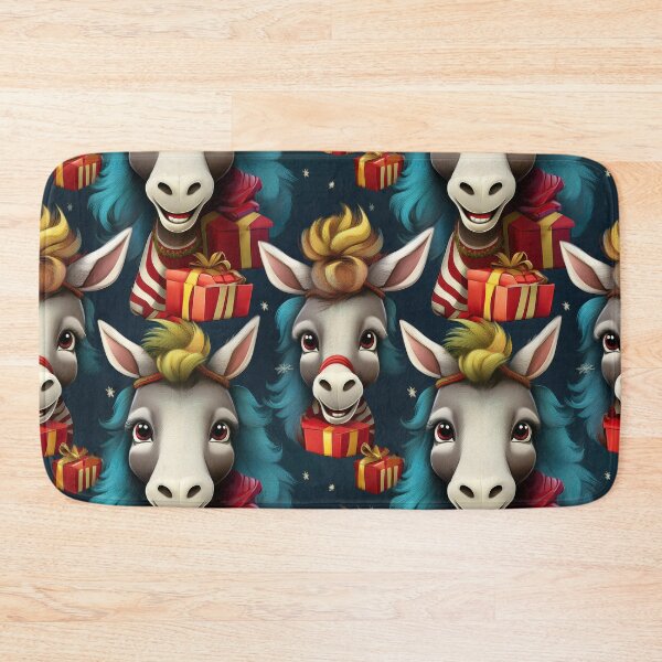 Item preview, A Drove of Donkeys: A busy pattern featuring a drove of donkeys with gifts.  designed and sold by Grang Art Artistic Designs.