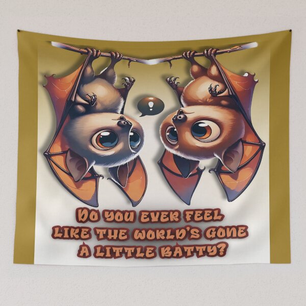 Item preview, Whimsical Bat Buddies Hanging Out - Cute Stylized Bats  designed and sold by gleefulme.