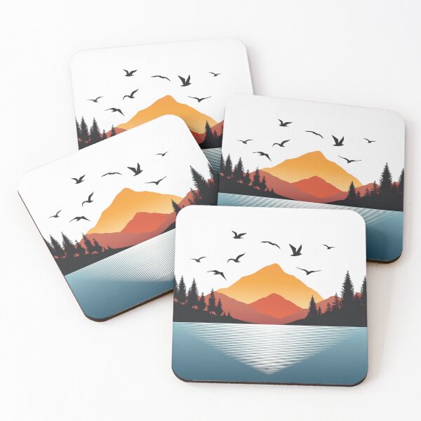 Item preview, Suneset in mountain view designed and sold by vectorillus.