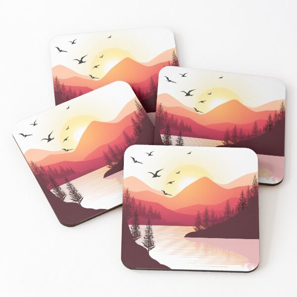 Item preview, Suneset in mountain view designed and sold by vectorillus.