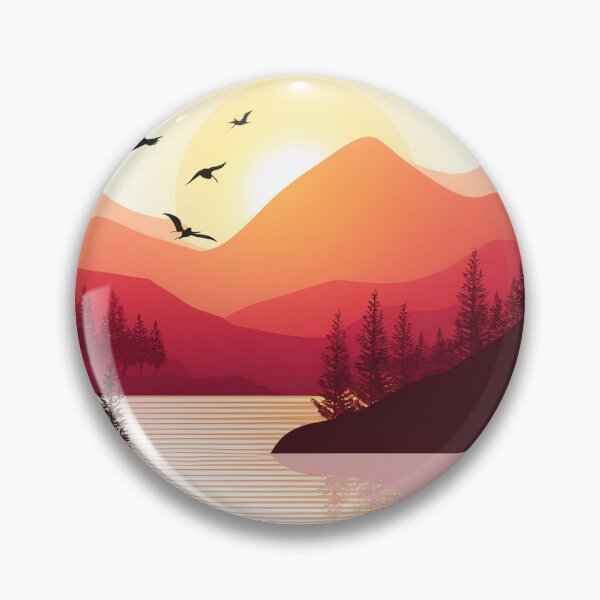 Item preview, Suneset in mountain view designed and sold by vectorillus.