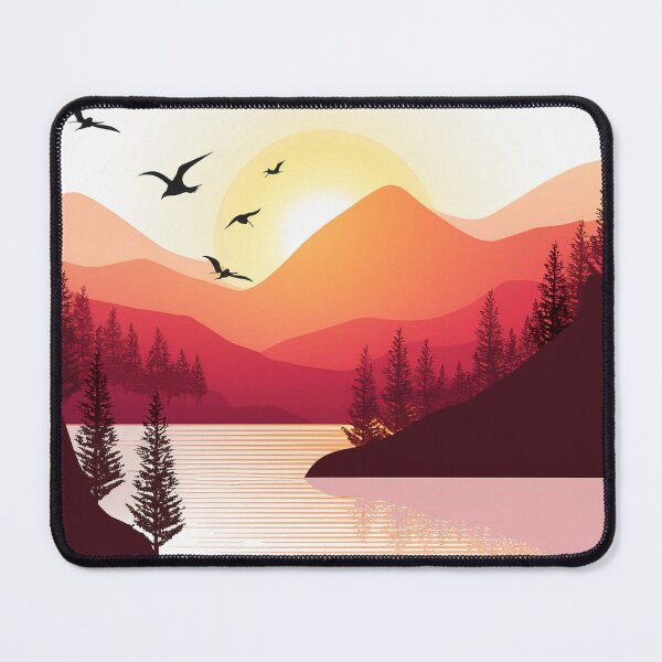 Item preview, Suneset in mountain view designed and sold by vectorillus.