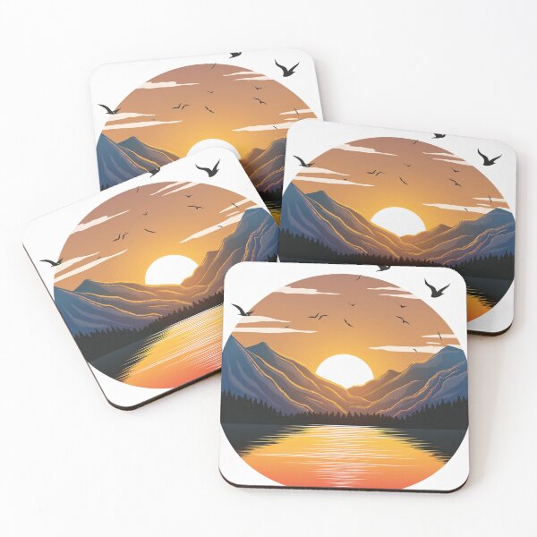Item preview, Suneset in mountain view designed and sold by vectorillus.