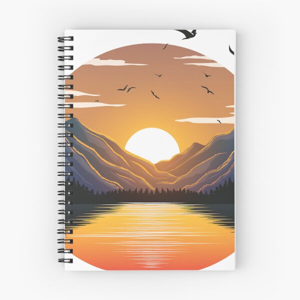 Item preview, Suneset in mountain view designed and sold by vectorillus.