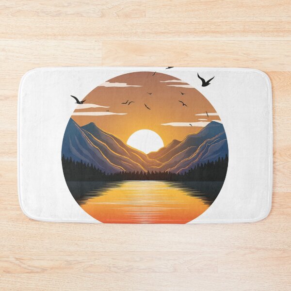 Item preview, Suneset in mountain view designed and sold by vectorillus.