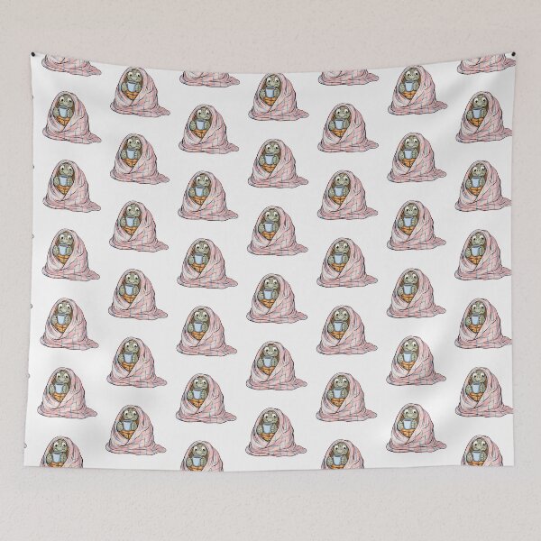 Item preview, Cute Cozy Turtle Wrapped in a Blanket with a Hot Drink, Winter Fun designed and sold by madtoyman.