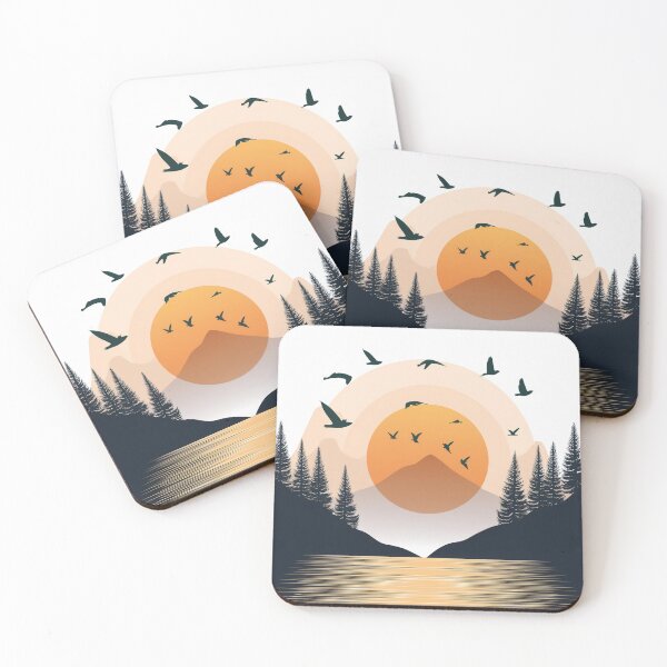 Item preview, Suneset in mountain view designed and sold by vectorillus.