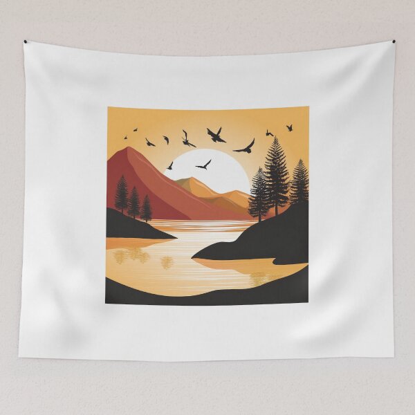 Item preview, Sunset in mountain view designed and sold by vectorillus.