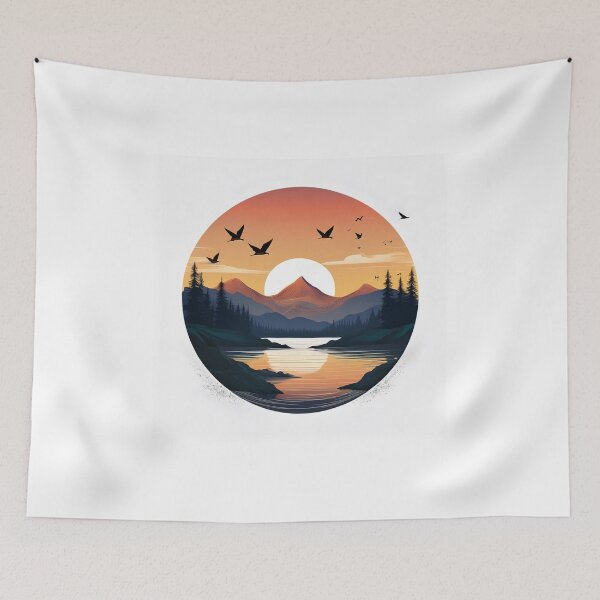 Item preview, Sunset in mountain view designed and sold by vectorillus.