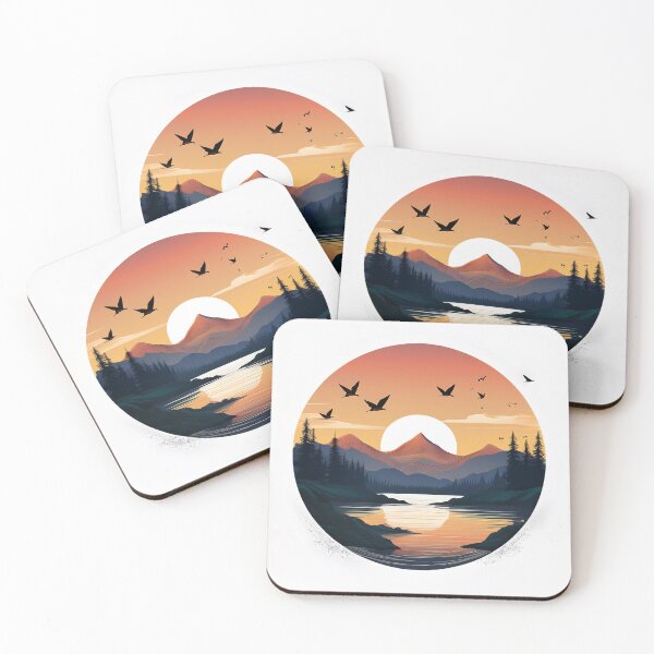 Item preview, Sunset in mountain view designed and sold by vectorillus.