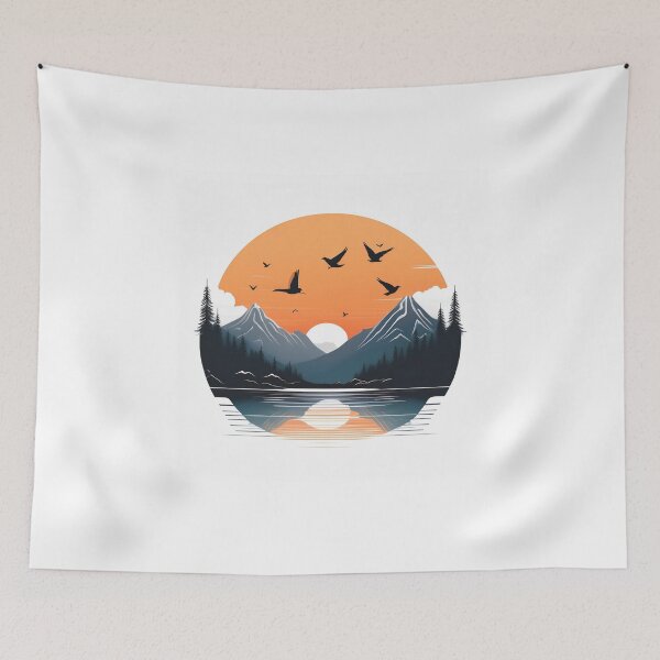 Item preview, Sunset in mountain view designed and sold by vectorillus.