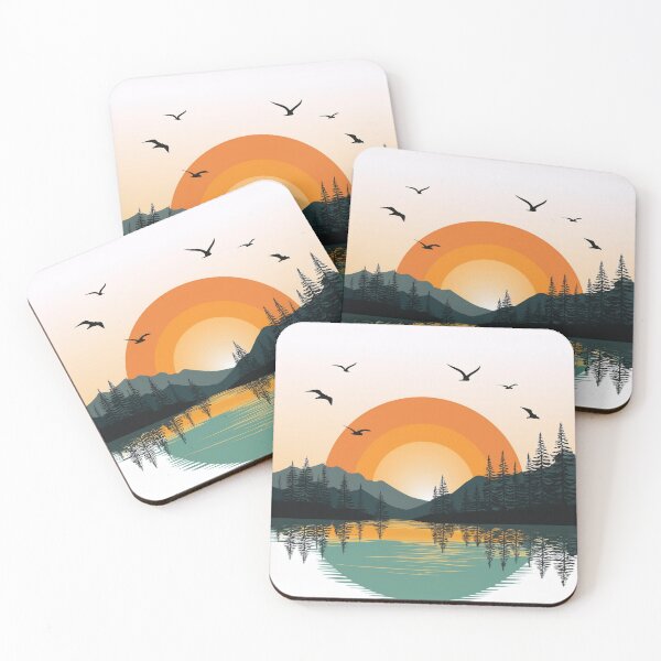 Item preview, Sunset in mountain view designed and sold by vectorillus.