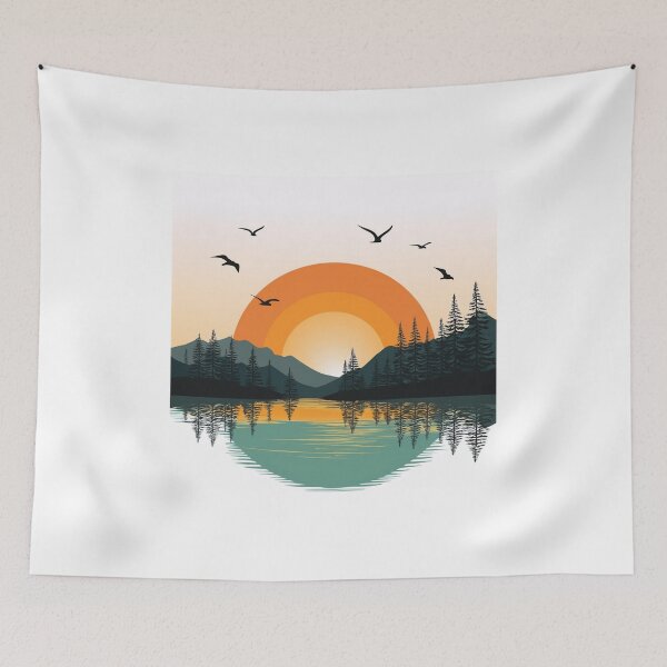 Item preview, Sunset in mountain view designed and sold by vectorillus.