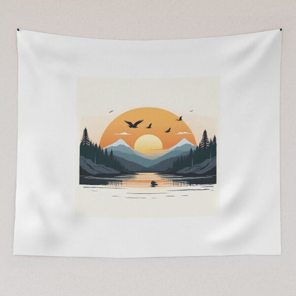 Item preview, Sunset in mountain view designed and sold by vectorillus.