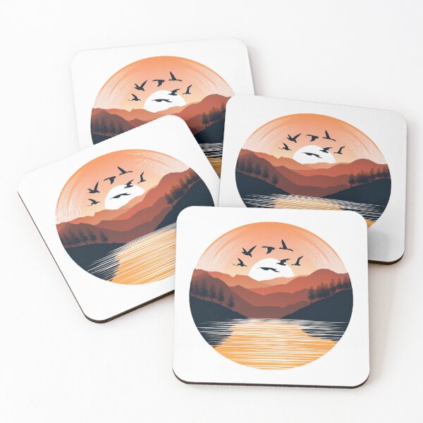 Item preview, Sunset in mountain view designed and sold by vectorillus.