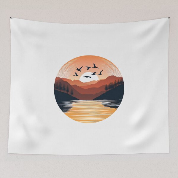 Item preview, Sunset in mountain view designed and sold by vectorillus.