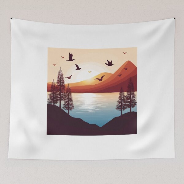 Item preview, Sunset in mountain view designed and sold by vectorillus.