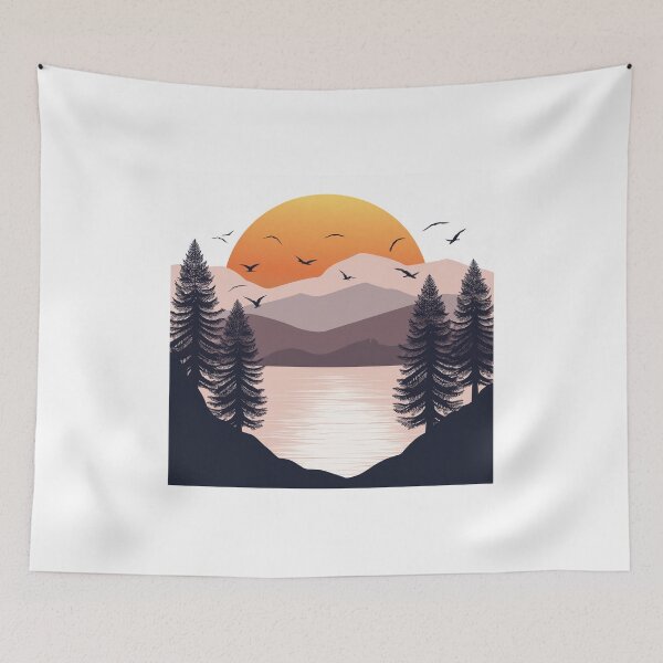 Item preview, Sunset in mountain view designed and sold by vectorillus.