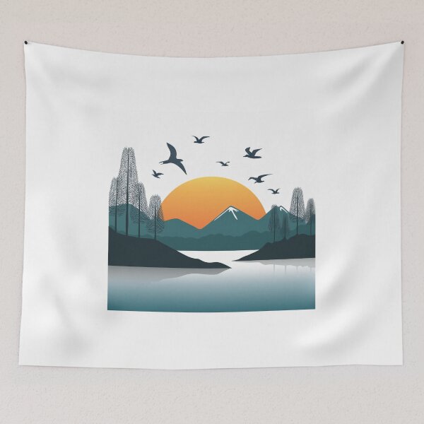 Item preview, Sunset in mountain view designed and sold by vectorillus.
