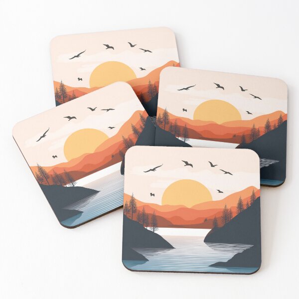 Item preview, Sunset in mountain view designed and sold by vectorillus.