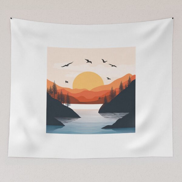 Item preview, Sunset in mountain view designed and sold by vectorillus.