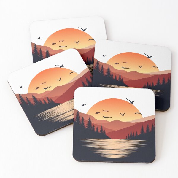 Item preview, Sunset in mountain view designed and sold by vectorillus.