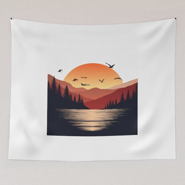 Item preview, Sunset in mountain view designed and sold by vectorillus.