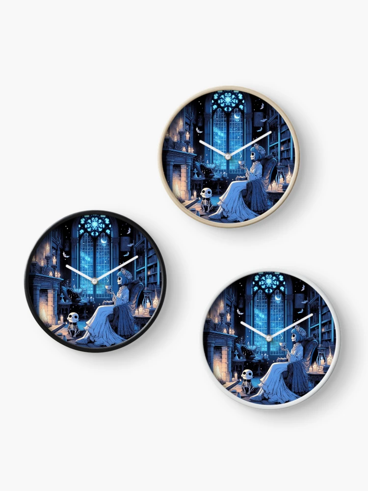 Thumbnail 3 of 4, Clock, Midnight Tea Ritual designed and sold by FaydeFlora.