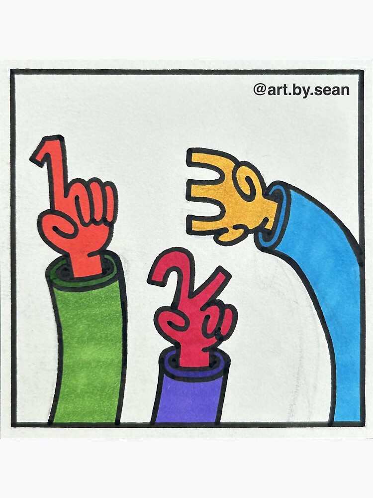 Thumbnail 3 of 3, Sticker, 123 designed and sold by art-by-sean.