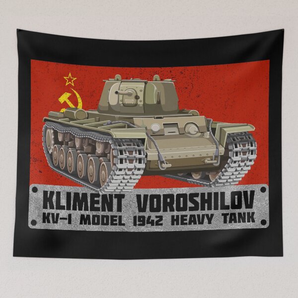 Item preview, KV-1 1942 WW2 Tank Vintage Russian Flag designed and sold by MilitaryMart.