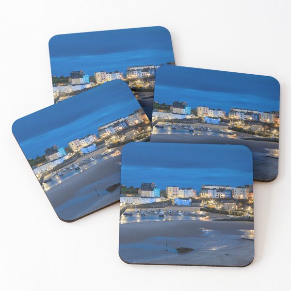 Item preview, Tenby harbour during blue hour in the early evening designed and sold by Chris Warham.