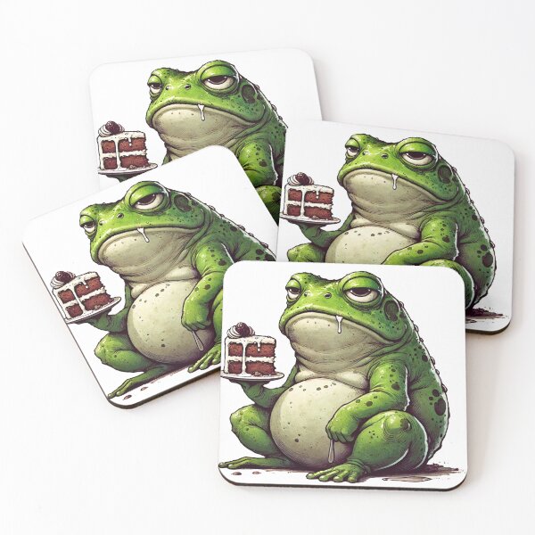 Item preview, Unimpressed Frog with Cake Regrets designed and sold by Sweetnotsour.