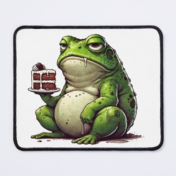 Item preview, Unimpressed Frog with Cake Regrets designed and sold by Sweetnotsour.