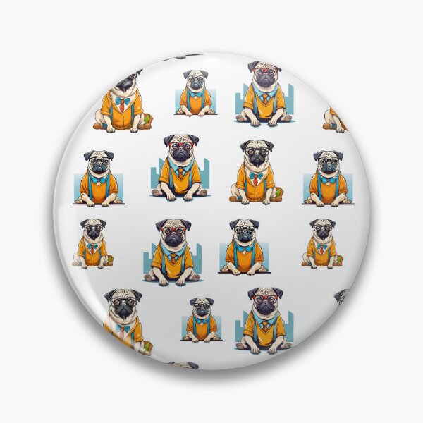 Item preview, Dorky Pug in Glasses Pattern 2 designed and sold by Tom-Johnson.