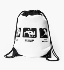 Eat, Sleep, Slay Dragons Drawstring Bag