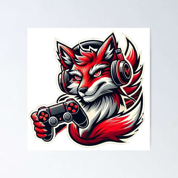 Item preview, Mascot Gaming Fox Art Design designed and sold by DesignHub.