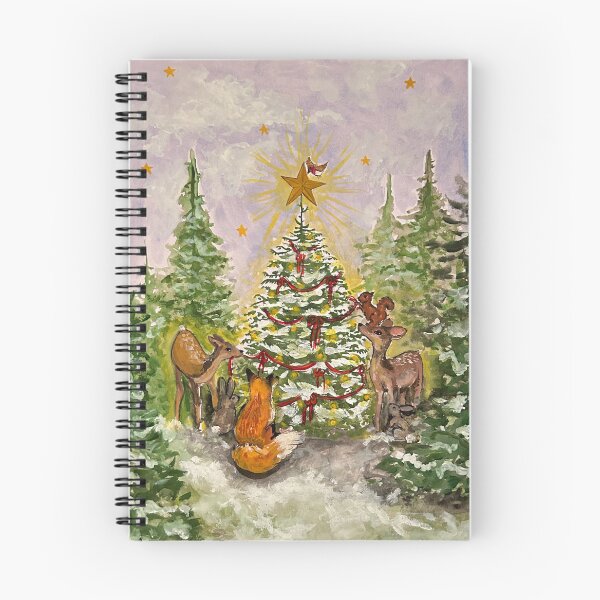 Item preview, Forest animals decorating a Christmas tree  designed and sold by Art-by-tamaraaa.