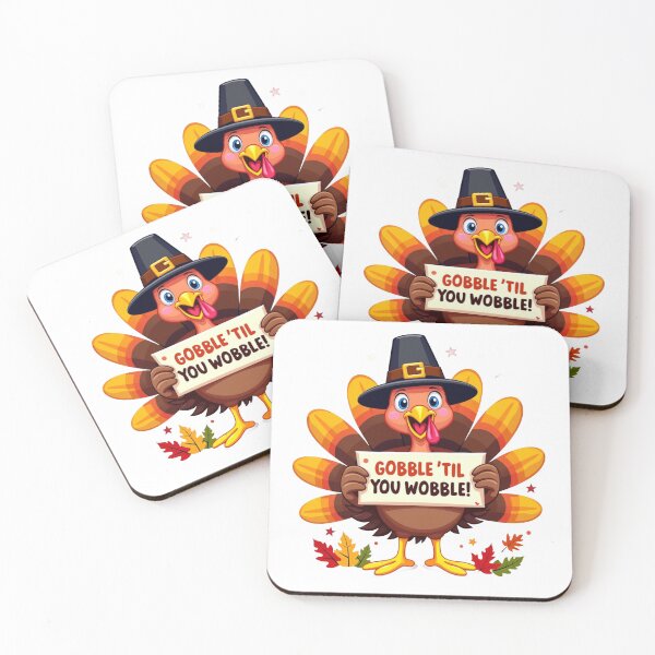 Item preview, Gobble Til You Wobble Funny Thanksgiving Day Turkey Design designed and sold by UniqueDuoDesign.