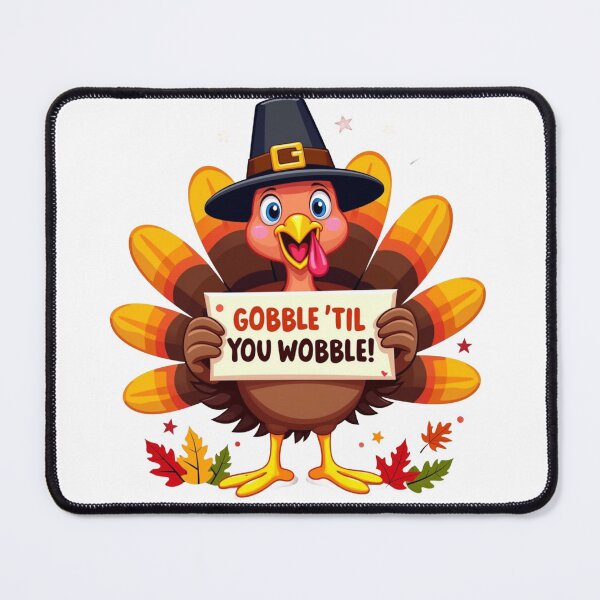 Item preview, Gobble Til You Wobble Funny Thanksgiving Day Turkey Design designed and sold by UniqueDuoDesign.