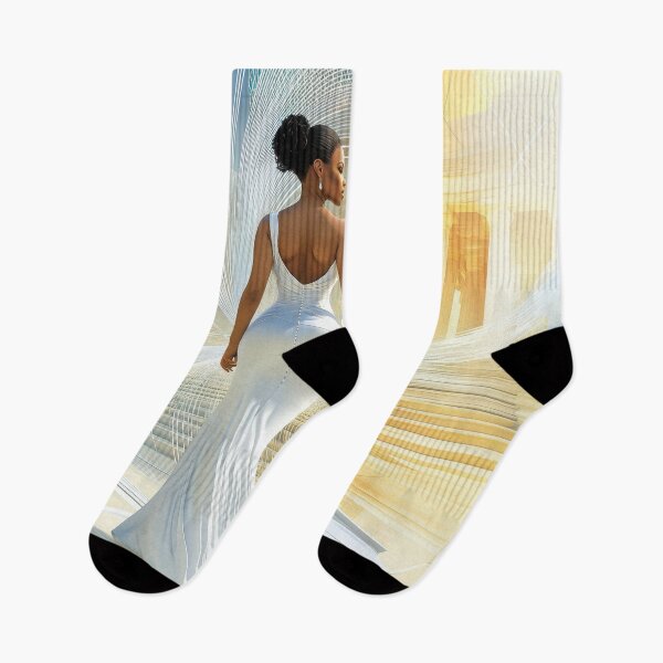 Item preview, Elegant Woman in White Gown with Surreal Temple Backdrop designed and sold by regalaibylondon.