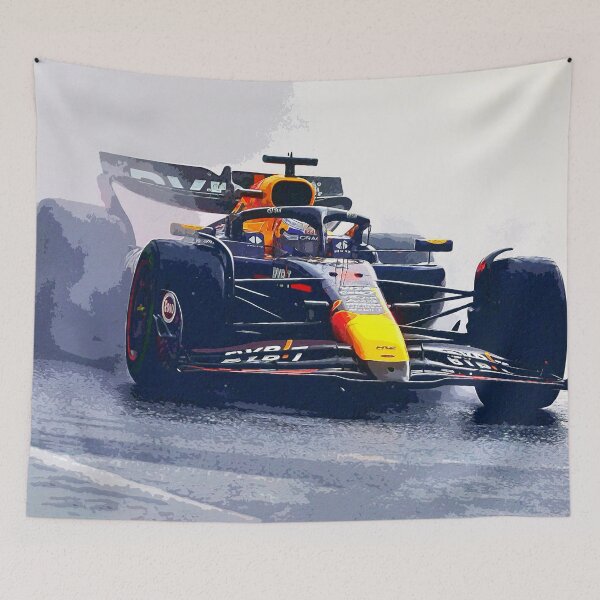 Item preview, Max Verstappen racing in the rain during the 2024 Brazilian Grand Prix at Interlagos designed and sold by Rodissimus1984.