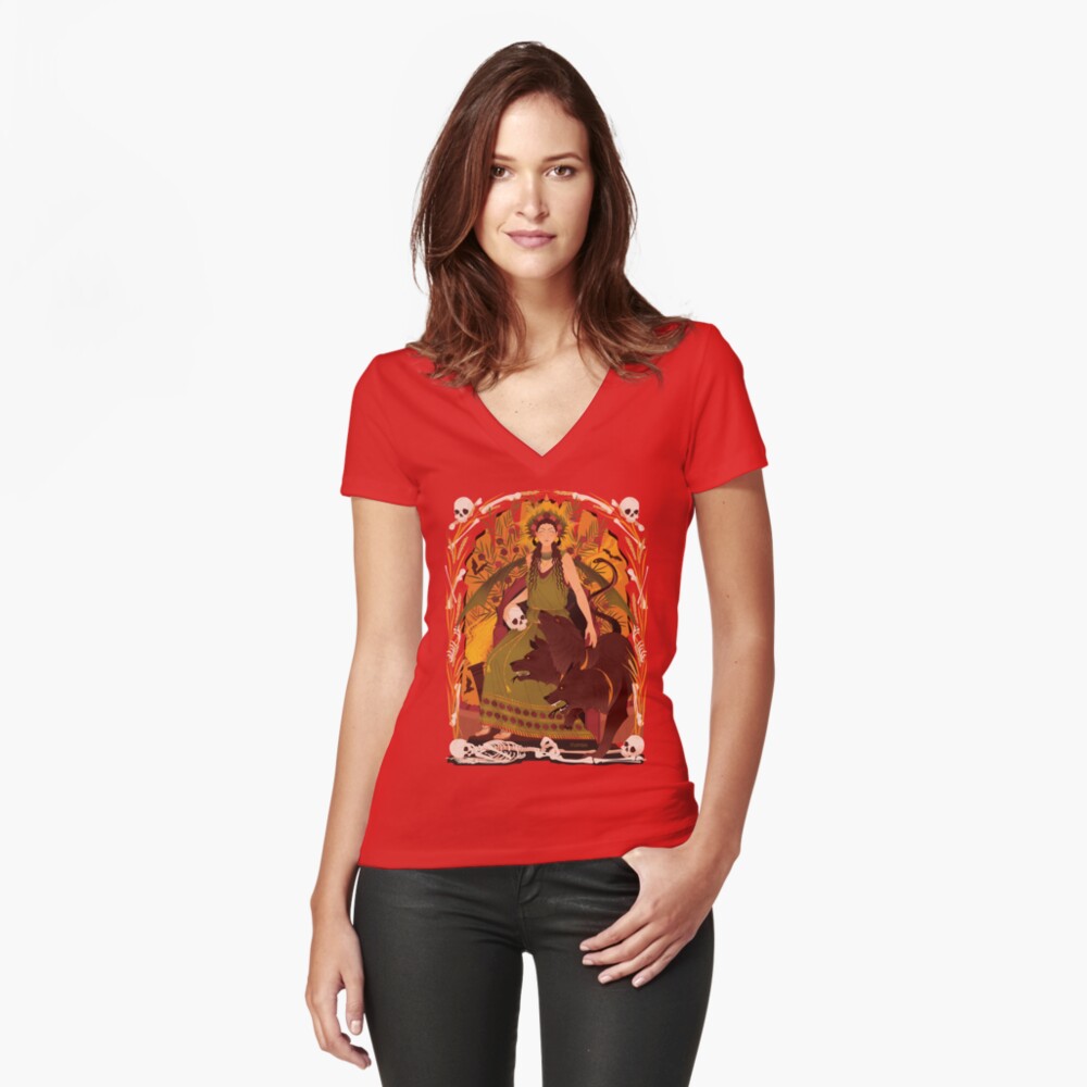 Item preview, Fitted V-Neck T-Shirt designed and sold by flaroh.