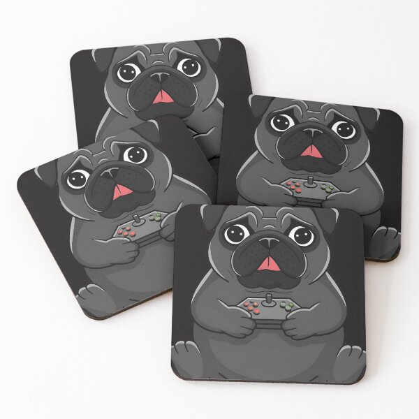 Item preview, Black pug gaming designed and sold by NextDoorShoop.