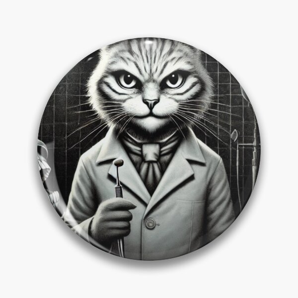 Item preview, Creepy Dentist Cat designed and sold by Kitty Kingdom Art.