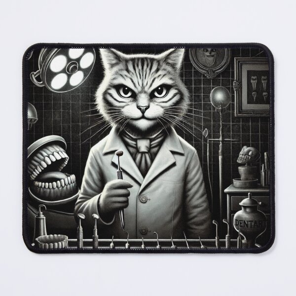 Item preview, Creepy Dentist Cat designed and sold by Kitty Kingdom Art.
