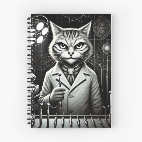Item preview, Creepy Dentist Cat designed and sold by Kitty Kingdom Art.