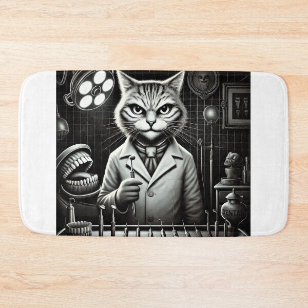 Item preview, Creepy Dentist Cat designed and sold by Kitty Kingdom Art.